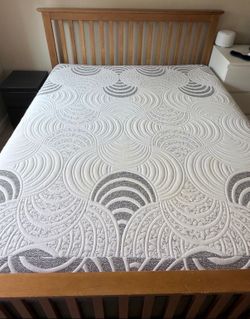 Queen Mattress with Circle Quilted Cover& Bed Frame