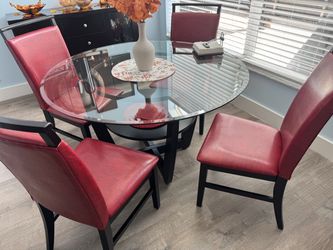 VIBRANT RED DINING ROOM SET