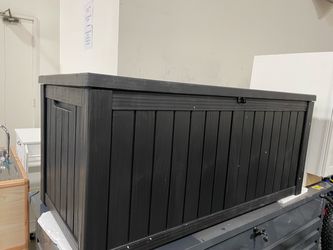 Assembled New 120 Gallon Resin Deck Box Indoor Outdoor Storage Box Lockable Large Storage Box