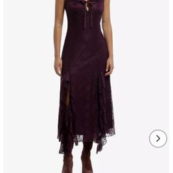 Cosmic Purple Lace Maxi Dress 