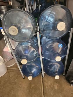 5 gallon water bottles & holder