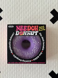 Authentic Schylling NeeDoh dohnut Yellow/purple Frosting Powdered Sugar