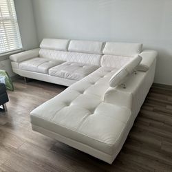 Used Cream Full-sized Sectional