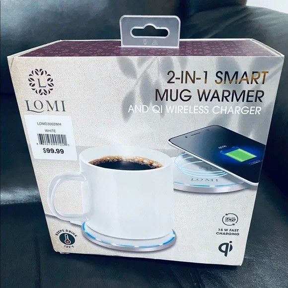 LOMI 2-1 Smart Mug Warmer and QI Wireless Charger/New In Box Make A Great  Gift for Sale in Mulberry, FL - OfferUp