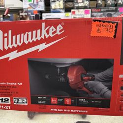 Milwaukee Drain Snake Kit New 