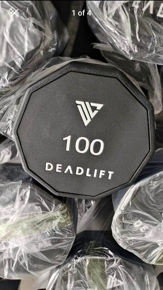 5-100 Urethane Dumbbell Set with 2 Racks, New in Box