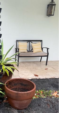 Outdoor patio bench.