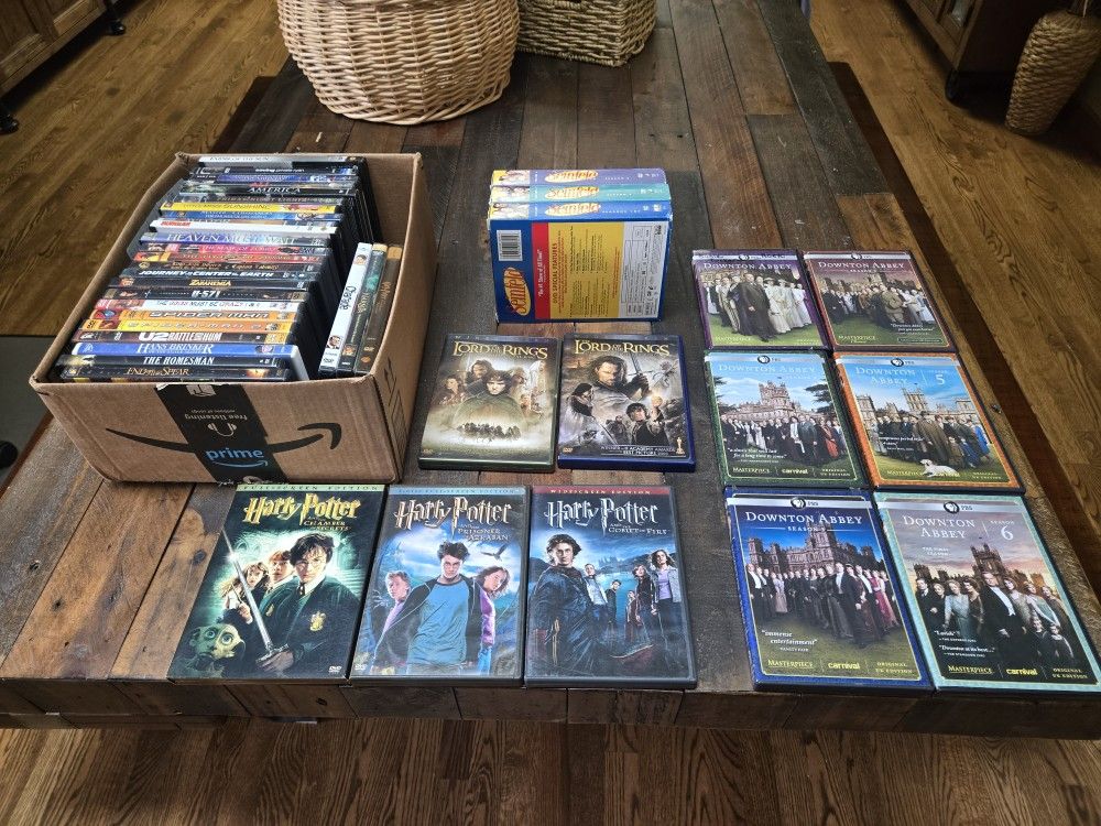 41 DVD lot, Lord of the Rings, Harry Potter, Bridgerton, Seinfeld, lots of others including Spiderman and Narnia
