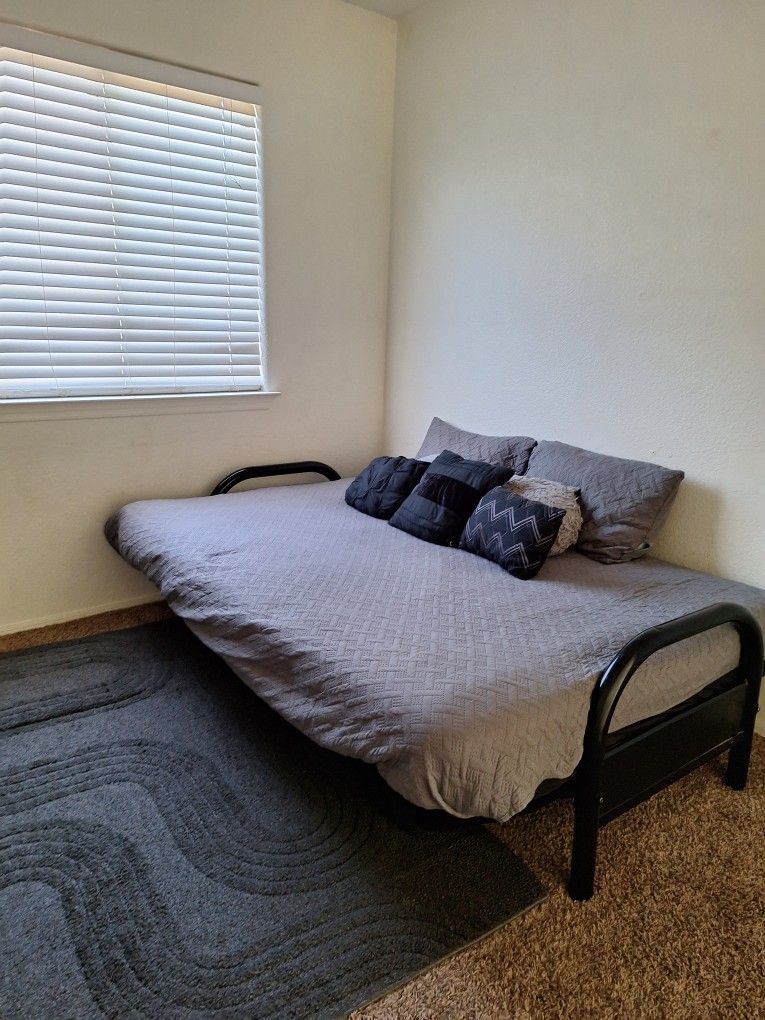 Futon Bed - Black Metal Frame