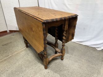 Vintage Oak Barley Twist Drop-Leaf Table
