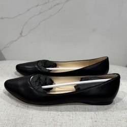 Black Leather Flats 6.5