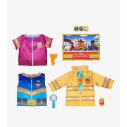 Kids' Dress Up Trunk Set with Firefighter, Police Officer and EMT Costumes