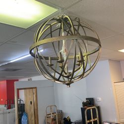 Gold circle chandelier
