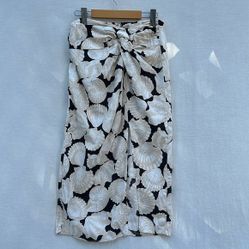 H&amp;M Linen Blend Seashell Print Skirt
