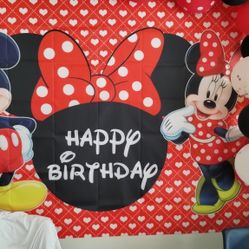 Mickey And Minnie Birthday Backdrop 