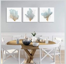 ART Delicate Coral by PI Creative Art Modern Ocean Marine Animal Artwork Wall Pictures Vintage Giclee Print on Canvas Framed for Living Room Bedroom
