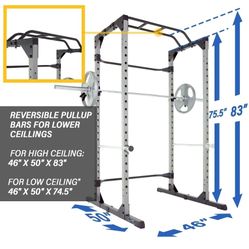 Pro Gear Squat Rack With Dip Attachment & Spotters & Landmine 