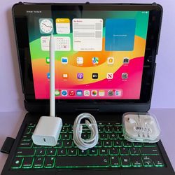 Apple IPad 9th Generation (10.2” Retina /Touch ID /IOS 18/ 2021 Model) 64GB with Pen, Keyboard  & Accessories 