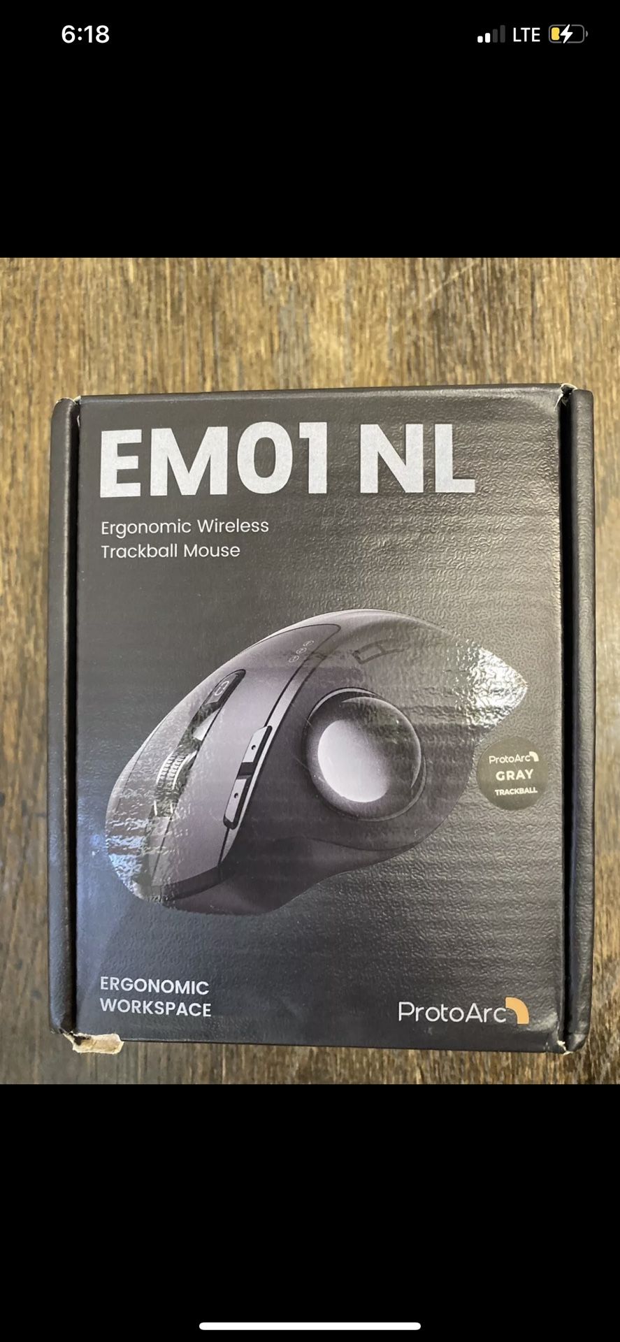 ProtoArc Wireless Trackball Mouse, EM01 NL Ergonomic Bluetooth Rollerball Thumb