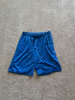 Hill Mens Blue Solid Mesh Athletic Gym Shorts Size 2XL Drawstring