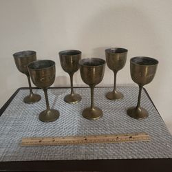 Vintage Brass wine goblets- set of 6