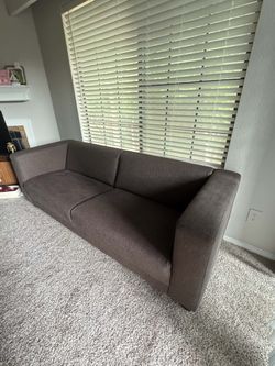 Dark Brown Fabric 3-Seat Sofa