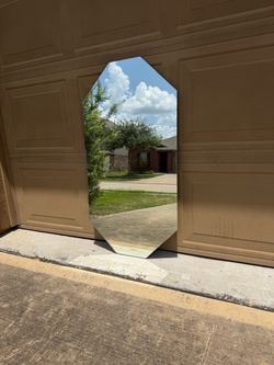 Vintage 1990 Carolina Mirror Co. Octagonal Beveled Wall Mirror – Frameless