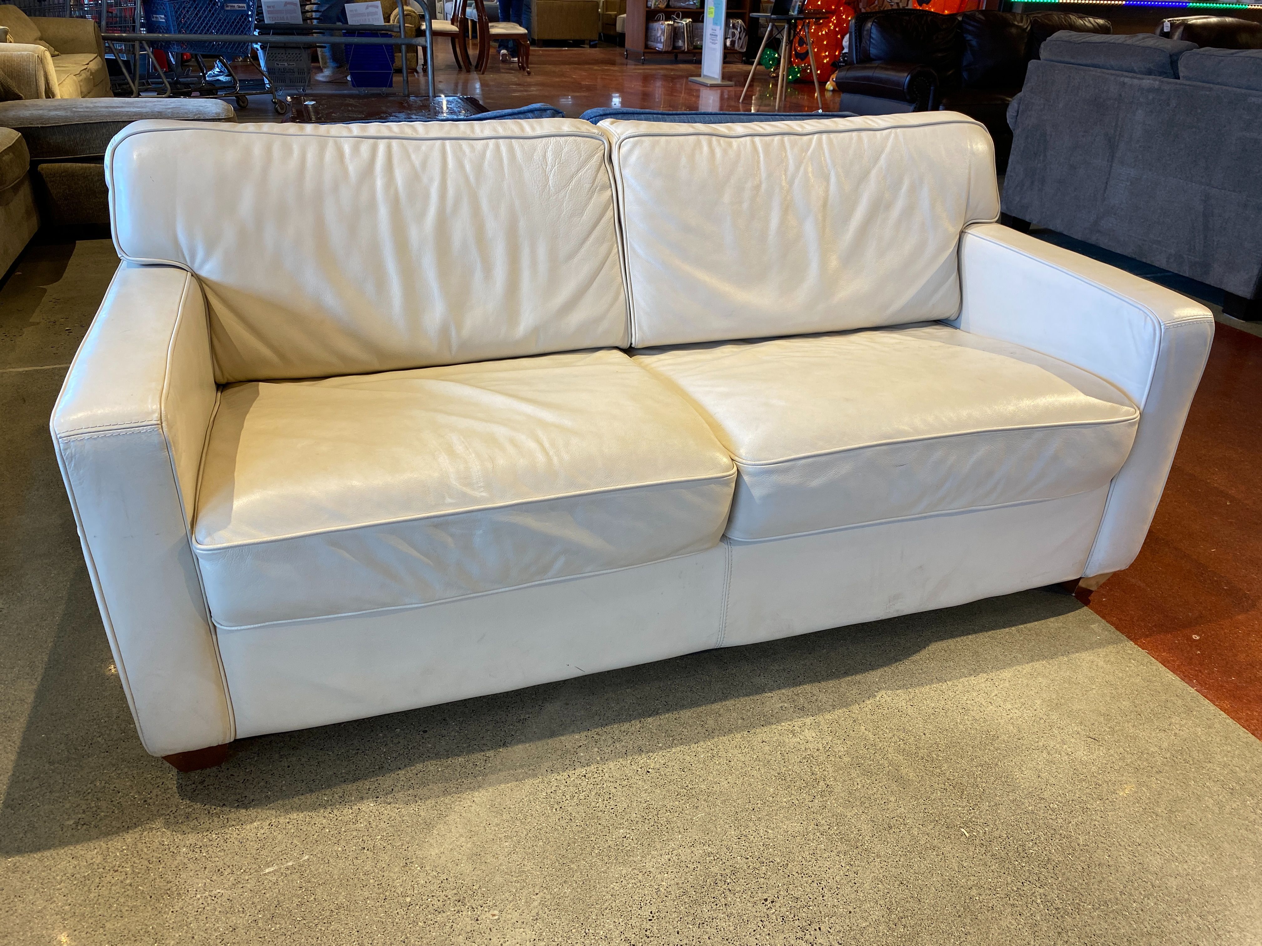 White Leather Sleeper Sofa