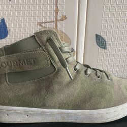 Gourmet Olive Green Suede Sneakers