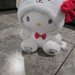 Hello Kitty Plush Backpack – Bear Hoodie 12-inch