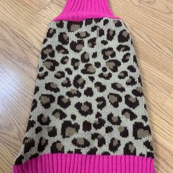 Medium Tan Leopard Knit Dog Sweater
