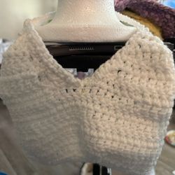 Youth Halter Size 4-6, White,summer Top