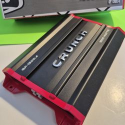 CRUNCH 1500 WATTS 4 CHANNEL BUILT IN CROSSOVER CAR AMPLIFIER ( BRAND NEW PRICE IS LOWEST INSTALL NOT AVAILABLE )