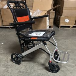 Portable Folding Wheelchair Travel With Handbreak Supports 220LBS Only 16lbs Ultra Light 