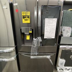 New French Door LG Instaview Black Stainless Refrigerator Craft Ice