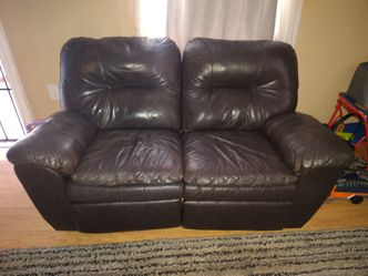 Leather Couch W/ Reclining Seats