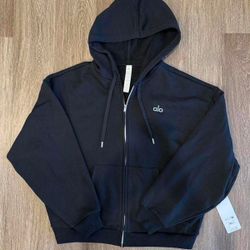 Black Yoga Wear Large Alo Zip Up 