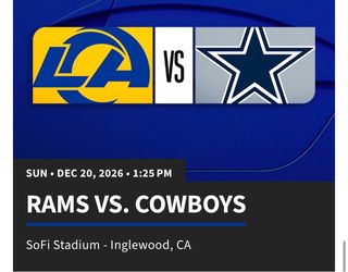 LA Rams vs Cowboys NFL Ticket Dec 2026