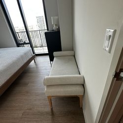  Bench with Bolster Pillows Linen -