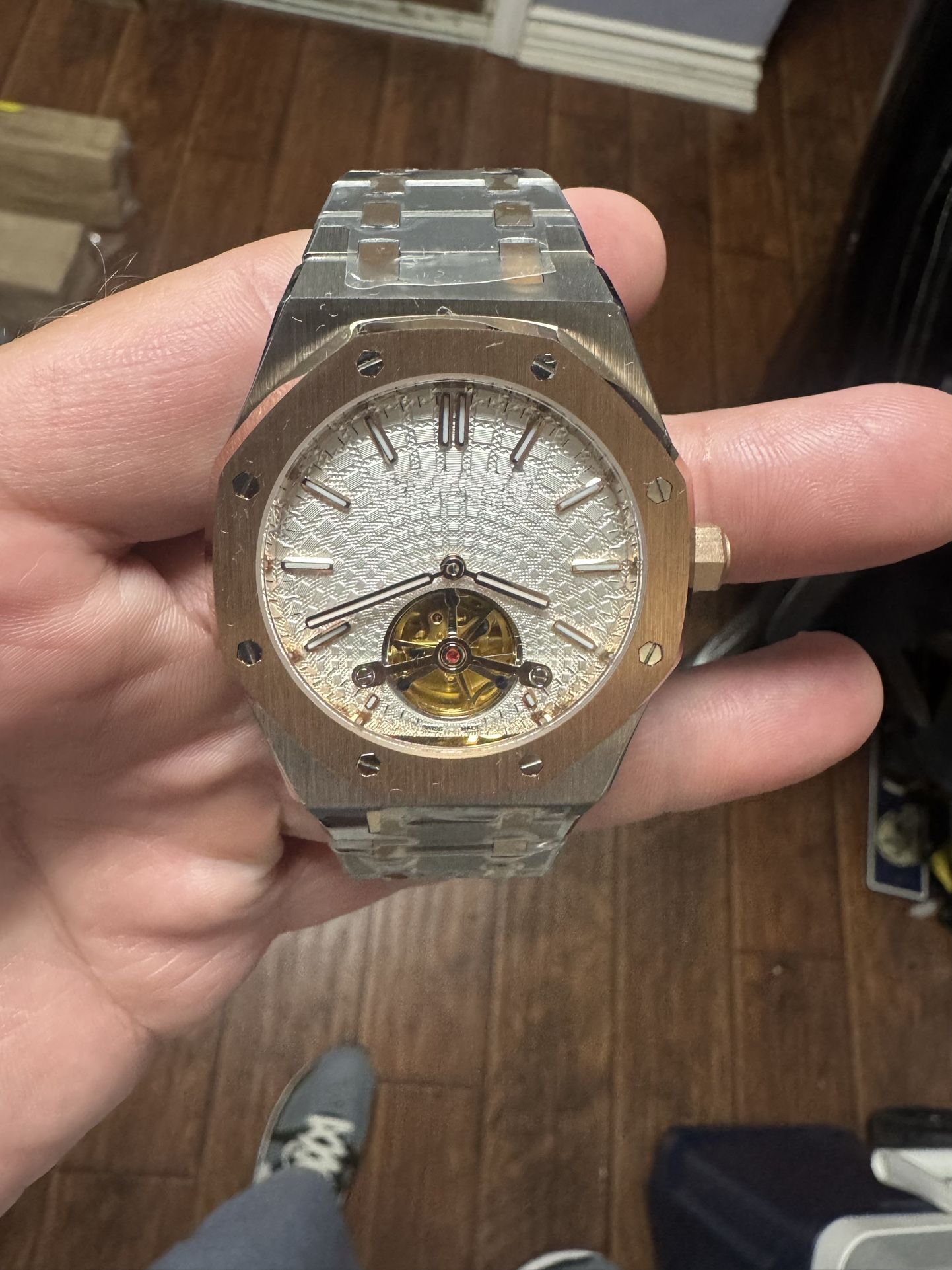 41mm Two Tone Watch With Heart Beat Window 