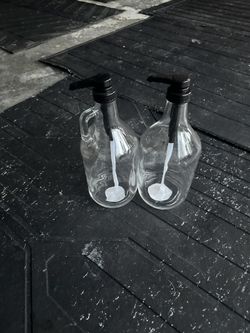 Glass Pump Bottles. 
