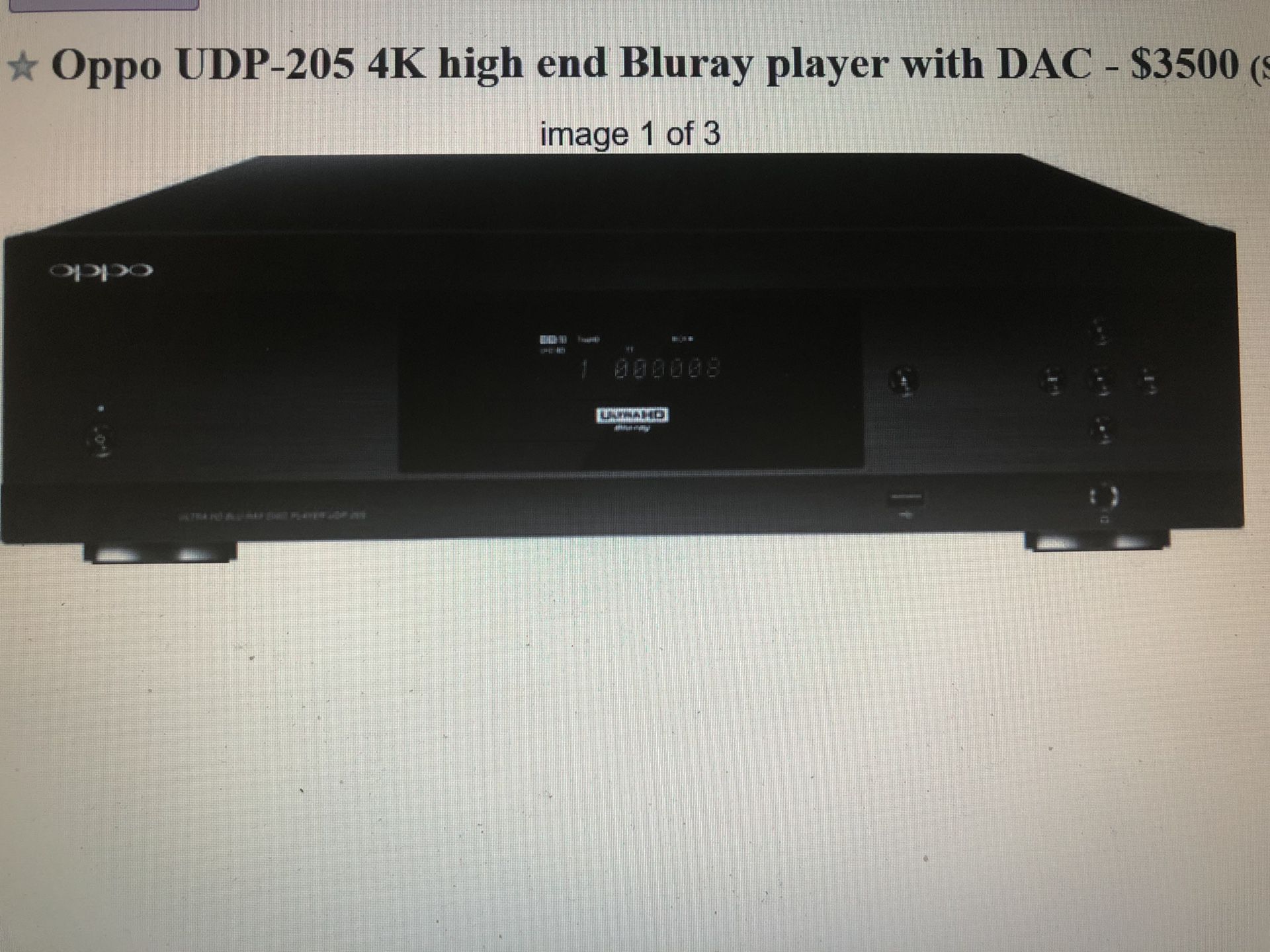 Oppo UDP-205 4K high end ultra HD Blu-ray player with DAC