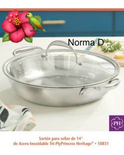 Paellera de 14” Tri-ply nueva en su caja 🌺 princess house 🌺