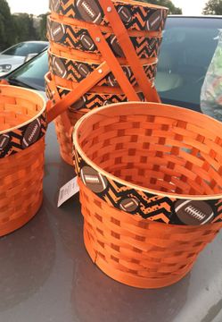 Football themed baskets