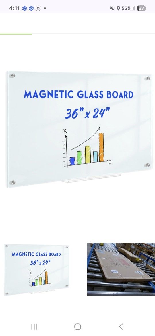 Magnetic Glass Board 3ft By 2ft