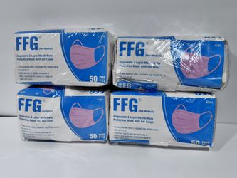 Pink Face Masks Non Medical Nail Tech 