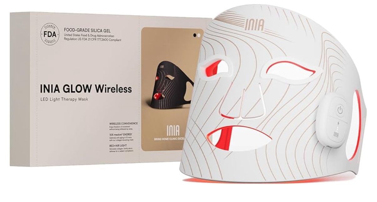 Wireless LED face mask with infrared red light therapy