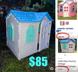 $85 rare Vintage Little Tikes Country Cottage Playhouse very Cute,no tools need it to assemble