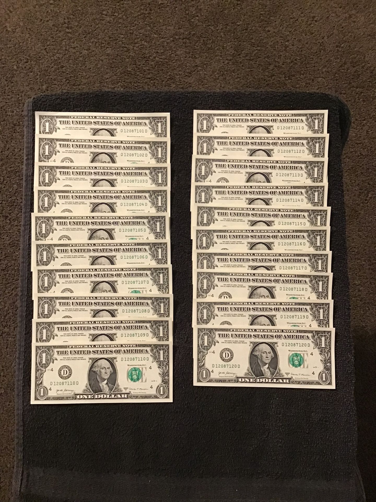 2017 One Dollar Bills