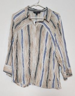 NWT Women's Striped White Shirt Size 1X